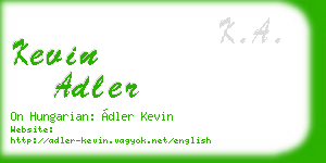 kevin adler business card